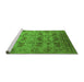 Sideview of Machine Washable Oriental Green Industrial Area Rugs, wshurb662grn