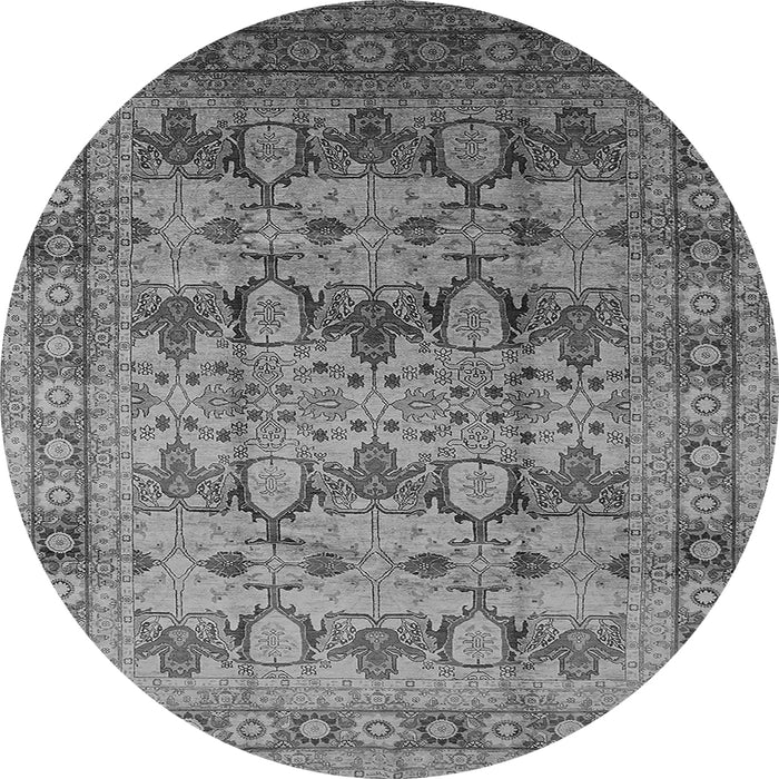 Round Oriental Gray Industrial Rug, urb662gry