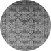 Round Oriental Gray Industrial Rug, urb662gry