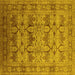 Square Oriental Yellow Industrial Rug, urb662yw