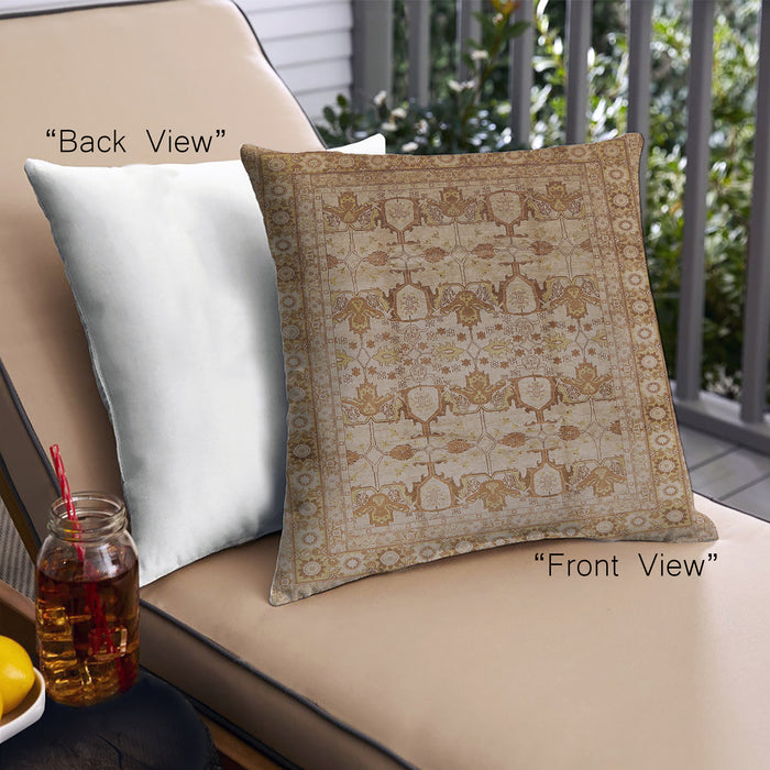 Front View of Mid-Century Modern Urban Square Mahogany Brown Throw Pillow, 18 inch by 18 inch, pwurb662