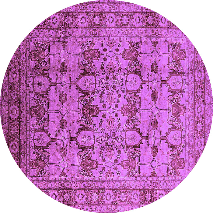 Round Oriental Purple Industrial Rug, urb662pur