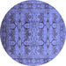 Round Oriental Blue Industrial Rug, urb662blu