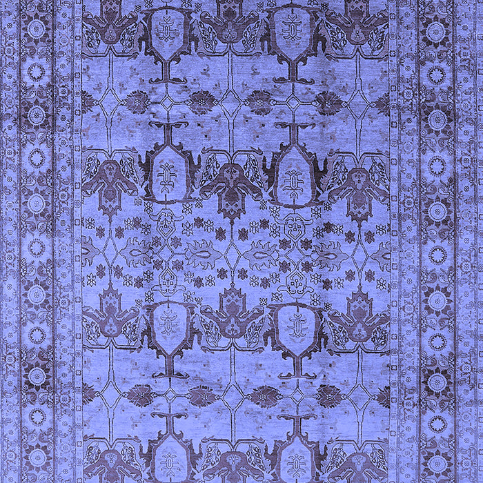 Machine Washable Oriental Blue Industrial Rug, wshurb662blu
