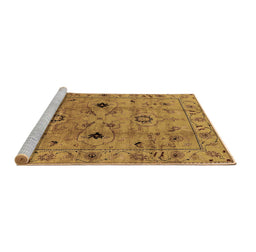 Sideview of Machine Washable Oriental Brown Industrial Rug, wshurb663brn