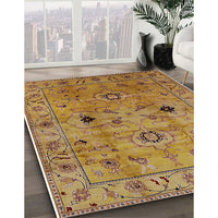 Mid-Century Modern Gold Oriental Rug, urb663