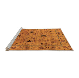 Sideview of Machine Washable Oriental Orange Industrial Area Rugs, wshurb663org