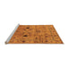Sideview of Machine Washable Oriental Orange Industrial Area Rugs, wshurb663org