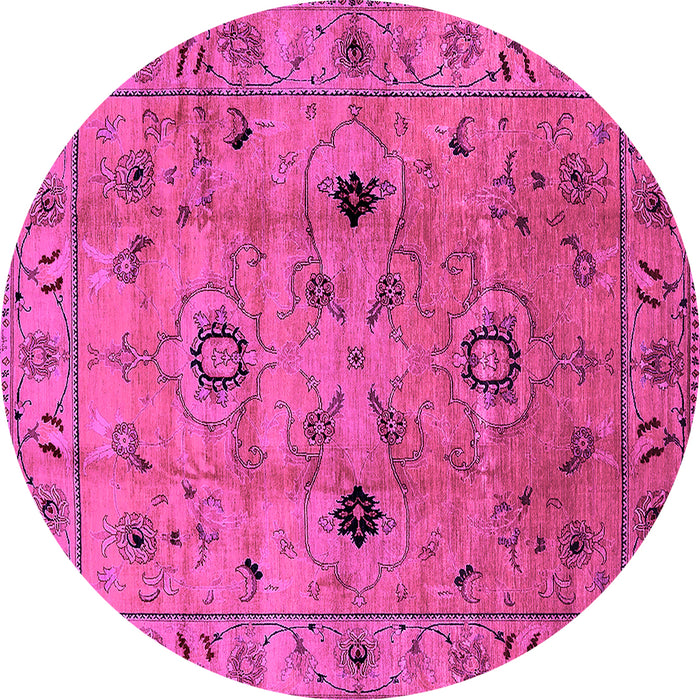 Round Oriental Pink Industrial Rug, urb663pnk