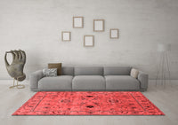 Machine Washable Oriental Red Industrial Rug, wshurb663red