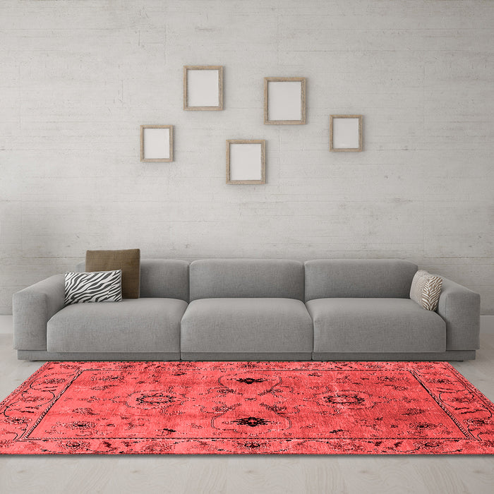 Industrial Red Washable Rugs