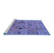 Sideview of Machine Washable Oriental Blue Industrial Rug, wshurb663blu