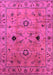 Machine Washable Oriental Pink Industrial Rug, wshurb663pnk