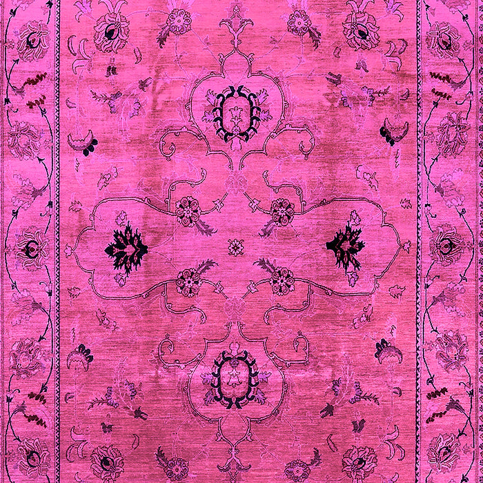 Machine Washable Oriental Pink Industrial Rug, wshurb663pnk