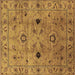 Square Oriental Brown Industrial Rug, urb663brn