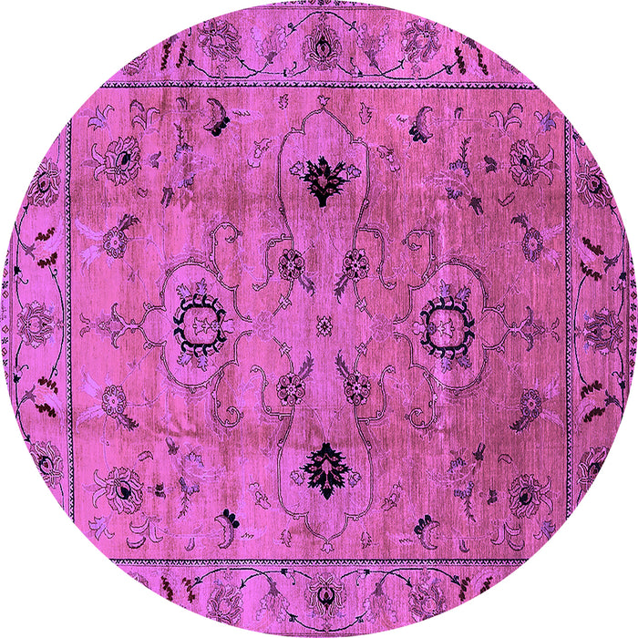 Round Oriental Purple Industrial Rug, urb663pur