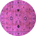 Round Oriental Purple Industrial Rug, urb663pur