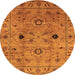 Round Oriental Orange Industrial Rug, urb663org