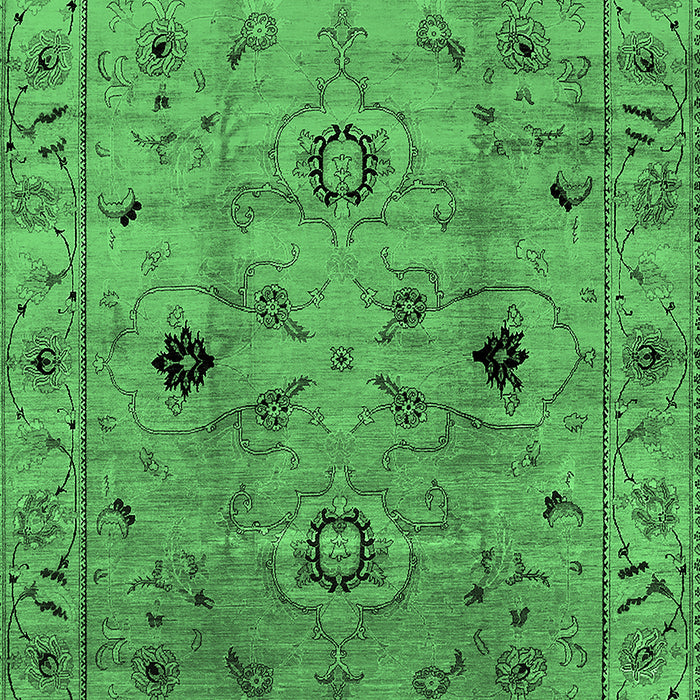 Machine Washable Oriental Emerald Green Industrial Area Rugs, wshurb663emgrn