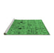 Sideview of Machine Washable Oriental Emerald Green Industrial Area Rugs, wshurb663emgrn