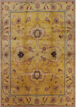 Mid-Century Modern Gold Oriental Rug, urb663