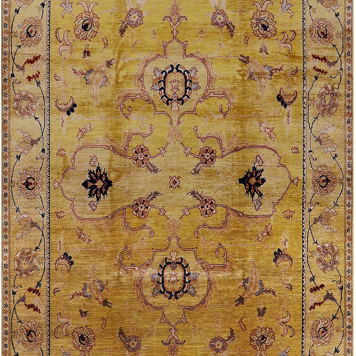 Mid-Century Modern Gold Oriental Rug, urb663