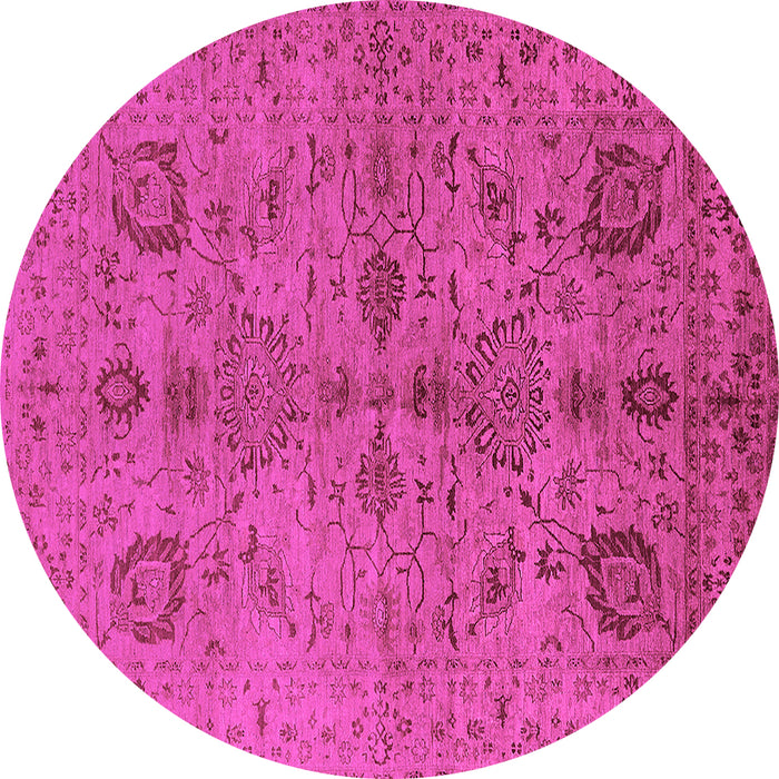 Round Oriental Pink Industrial Rug, urb664pnk