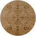 Round Machine Washable Industrial Modern Dark Bisque Brown Rug, wshurb664