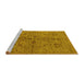 Sideview of Machine Washable Oriental Yellow Industrial Rug, wshurb664yw