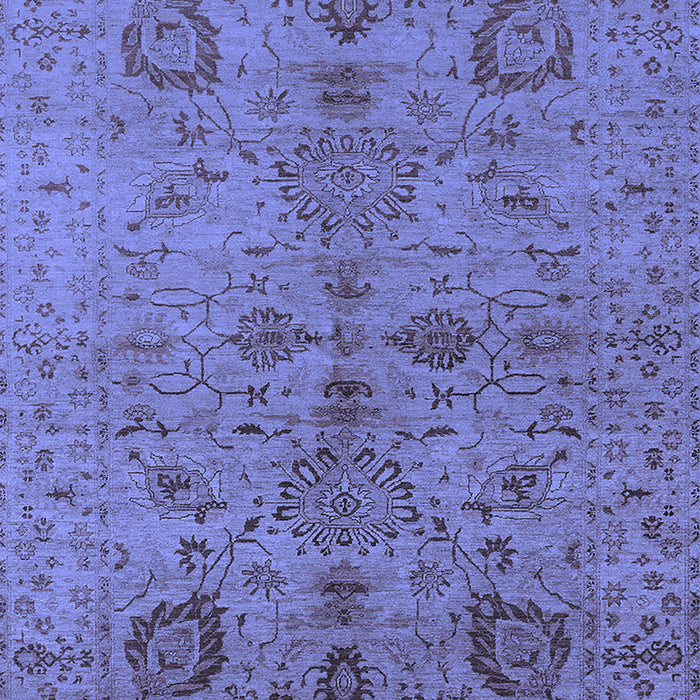 Machine Washable Oriental Blue Industrial Rug, wshurb664blu