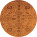 Round Oriental Orange Industrial Rug, urb664org