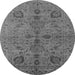 Round Oriental Gray Industrial Rug, urb664gry