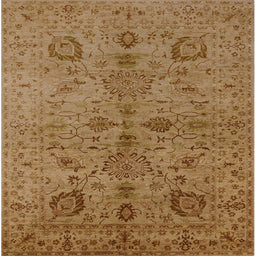 Square Mid-Century Modern Dark Bisque Brown Oriental Rug, urb664