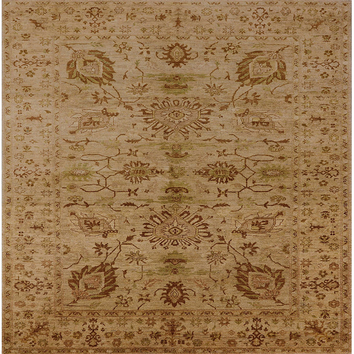 Square Mid-Century Modern Dark Bisque Brown Oriental Rug, urb664