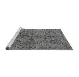 Sideview of Machine Washable Oriental Gray Industrial Rug, wshurb664gry