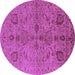 Round Oriental Purple Industrial Rug, urb664pur