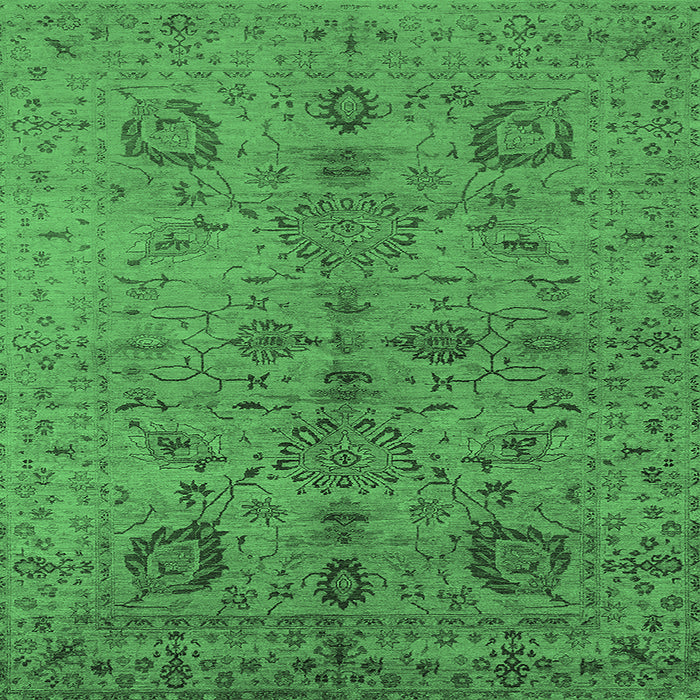 Square Oriental Emerald Green Industrial Rug, urb664emgrn