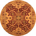 Round Oriental Orange Industrial Rug, urb665org