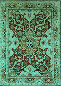 Oriental Turquoise Industrial Rug, urb665turq