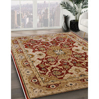 Mid-Century Modern Brown Sand Brown Oriental Rug, urb665