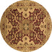 Round Oriental Brown Industrial Rug, urb665brn