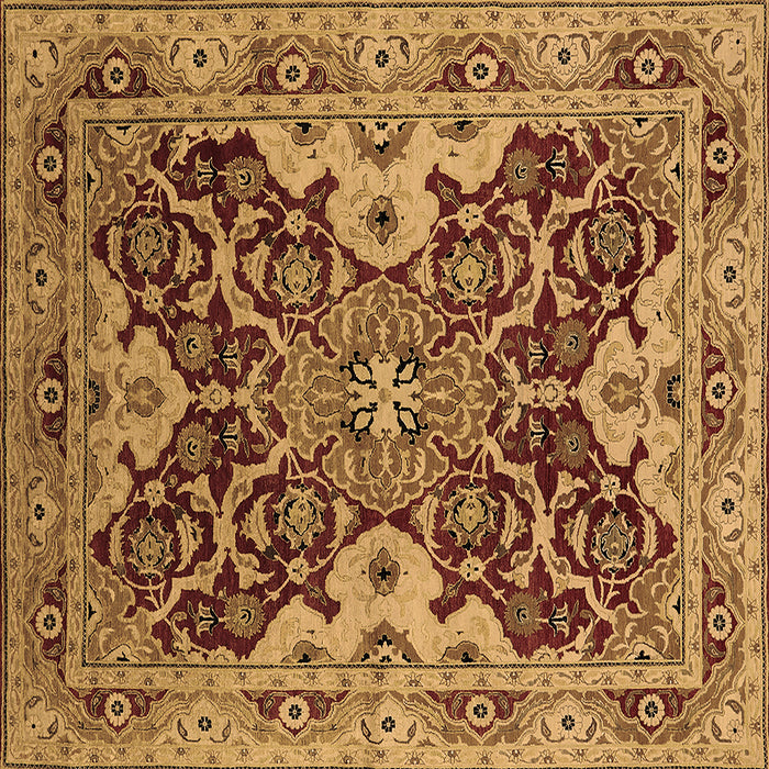 Square Oriental Brown Industrial Rug, urb665brn
