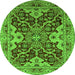 Round Oriental Green Industrial Rug, urb665grn