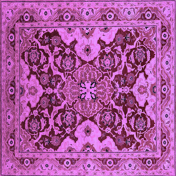 Square Machine Washable Oriental Purple Industrial Area Rugs, wshurb665pur