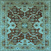 Square Oriental Light Blue Industrial Rug, urb665lblu