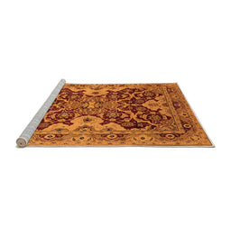 Sideview of Machine Washable Oriental Orange Industrial Area Rugs, wshurb665org