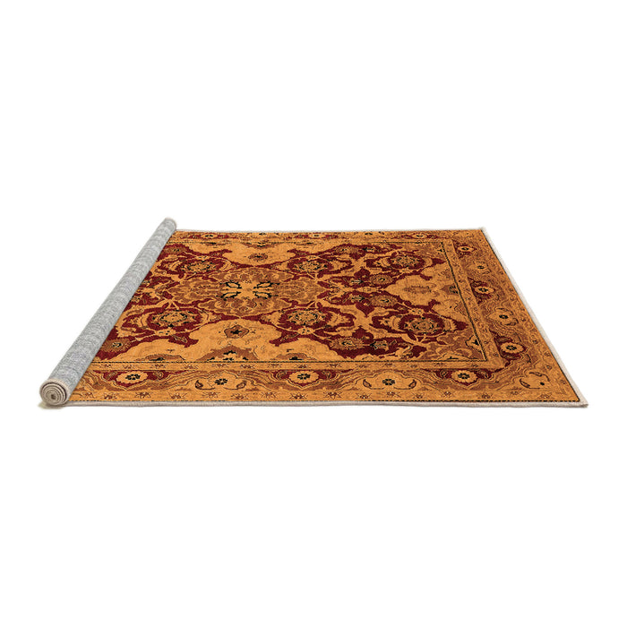 Sideview of Machine Washable Oriental Orange Industrial Area Rugs, wshurb665org