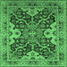 Square Oriental Emerald Green Industrial Rug, urb665emgrn