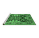 Sideview of Machine Washable Oriental Emerald Green Industrial Area Rugs, wshurb665emgrn