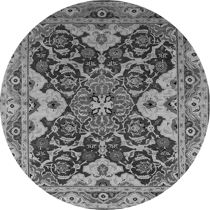 Round Oriental Gray Industrial Rug, urb665gry